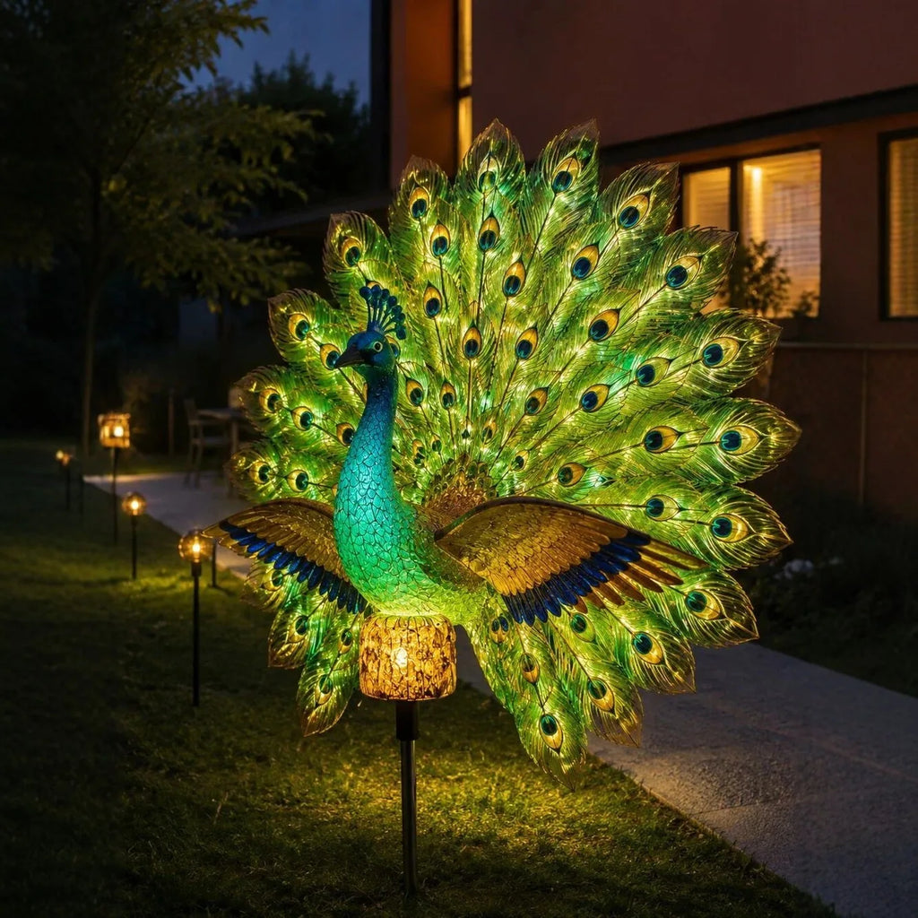 PeacockGlow™ Garden Light 🦚✨ — Solar-Powered Yard Elegance