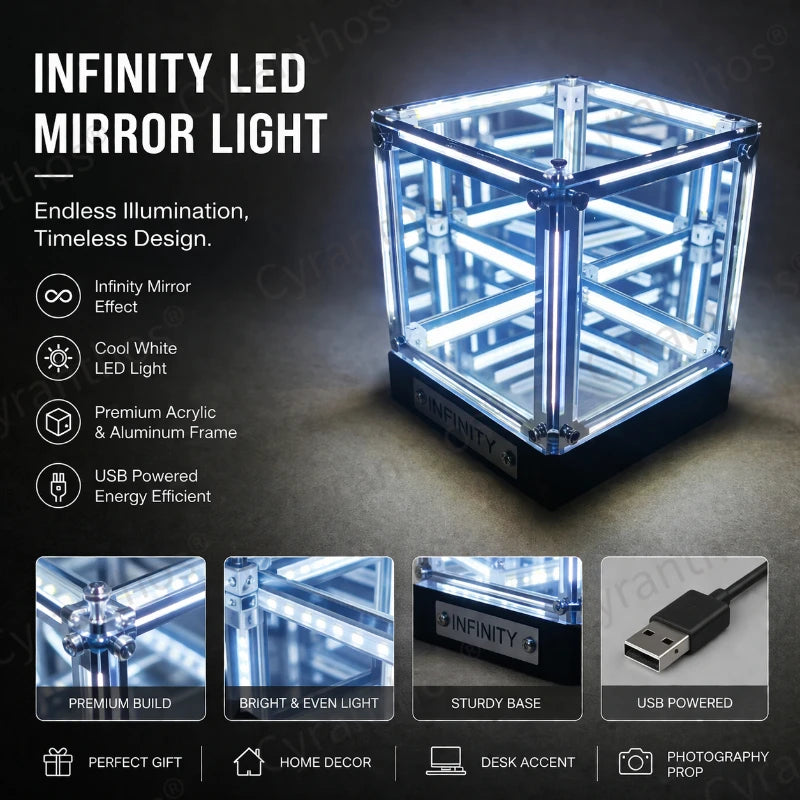 InfinityGlow™ Cube ✨🔮 — Mesmerizing 4D Light Illusion