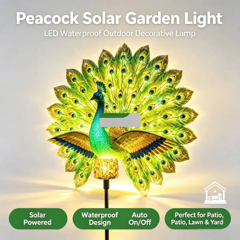 PeacockGlow™ Garden Light 🦚✨ — Solar-Powered Yard Elegance