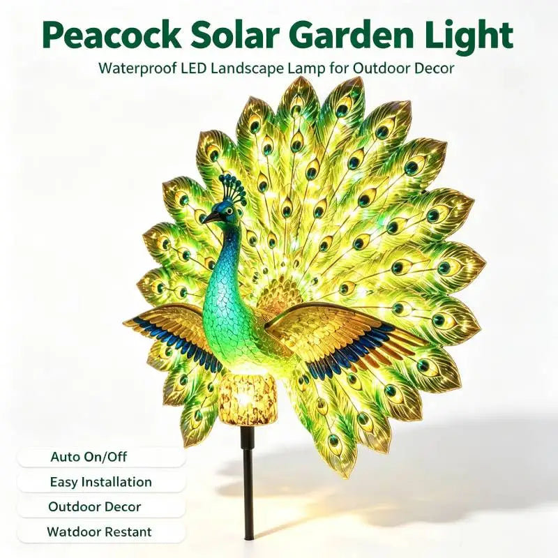 PeacockGlow™ Garden Light 🦚✨ — Solar-Powered Yard Elegance